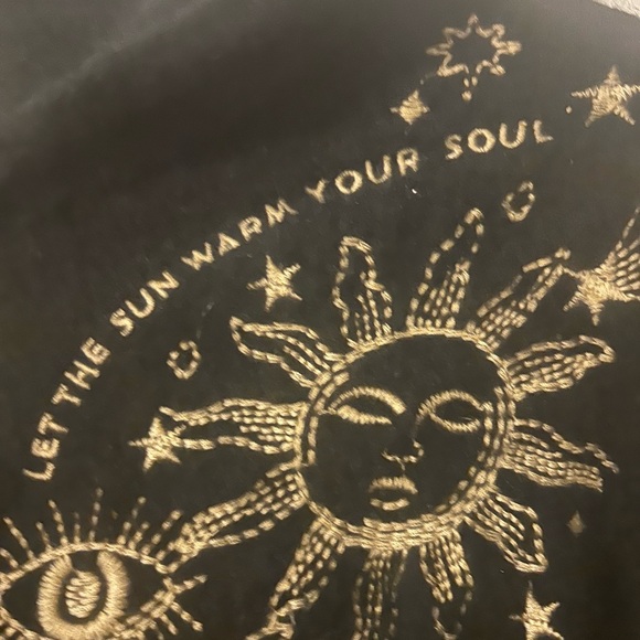 Johnny Was Black Cashmere Hooded Zip-Up Embroidered Sweater Size Medium - Picture 2 of 4